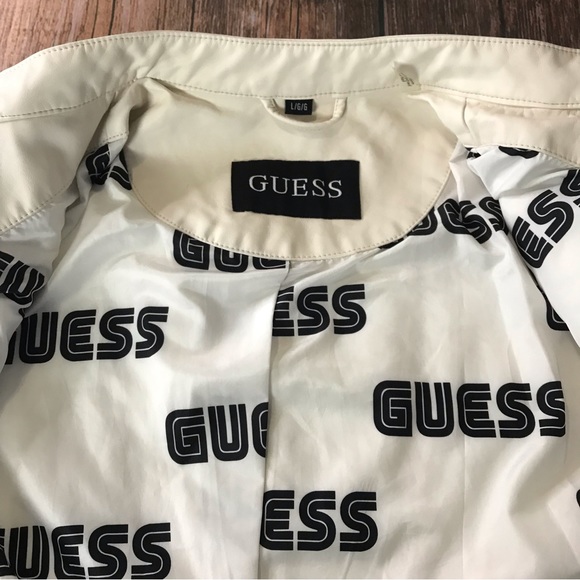 Guess Faux Leather Racer Jacket Size L NWT - Picture 9 of 11